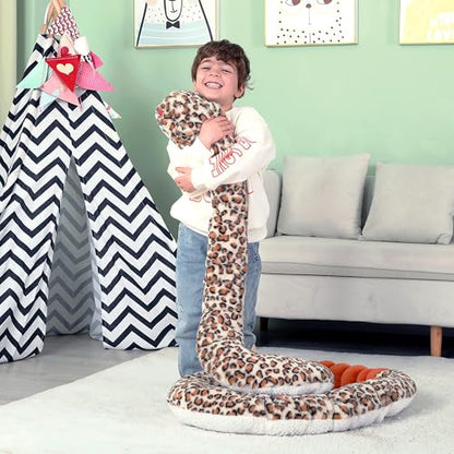 IKASA Giant Snake Stuffed Animal Plush Toy,106" Large Rattlesnake Cute Jumbo Soft Toys,Huge Big Size Fluffy Plushy Fat Plushie,Gifts for Kids - style: Snake