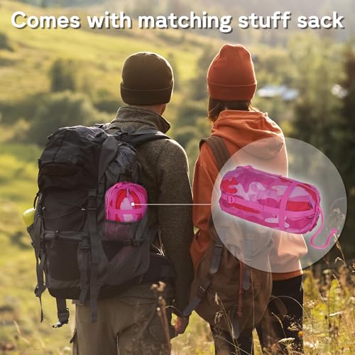 Mirzoyan Woobie Blanket, Military Poncho Liner Camo Insulated Camping Woobie Blanket for Outdoor Hiking (Pink with Zipper) - color: Pink With Zipper