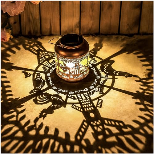 Chicken Solar Lanterns Outdoor Waterproof,Hanging Solar Lights Chicken Gifts for Women Men Metal LED Decorative Light for Yard,Patio,Lawn,Tabletop,Pathway,Landscape,Garden Decor - style: Chicken
