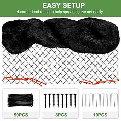 Bird Netting - 25'x25' Heavy Duty Nylon Net with 2' Mesh for Garden Protection, Chicken Coop, Fruit Tree, Orchard - size: 2", 25' x 25'