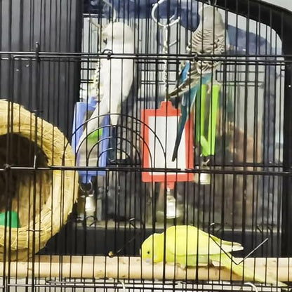 1Pc Random Color Pet Bird Mirror with Bell Interactive Parrot Toys for Budgies Parakeets Conures