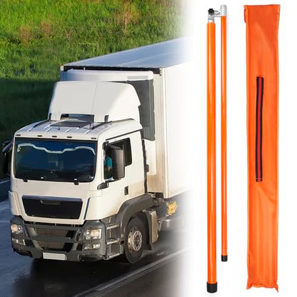 QWORK Load Height Measuring Stick - 15 Ft Adjustable Measuring Pole for Accurate Truck Load Transportation - Fiberglass Height Stick for Trucks, Car Haulers