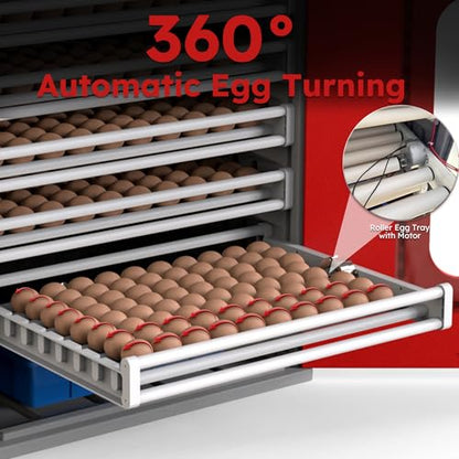 ZMAD Farms Cabinet Incubator – Digital Poultry Hatcher with Automatic Temperature & Humidity Control – Large Capacity Egg Turning System for Chicken, Duck, Goose & Quail Eggs (400-Egg)