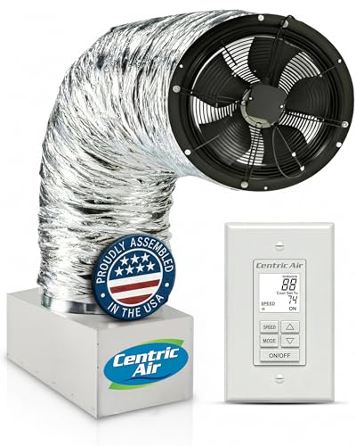 Centric Air 3.4(R5) Ultra Quiet & Energy Saving Whole House Fan | R5 Damper | Low Voltage 2-Speed Wall Switch with Timer & Temp Control | 3242 CFM | 2- Story Homes to 3400 Sqft & 1-Story to 2400 - color: Wall Switch, size: 3.4B
