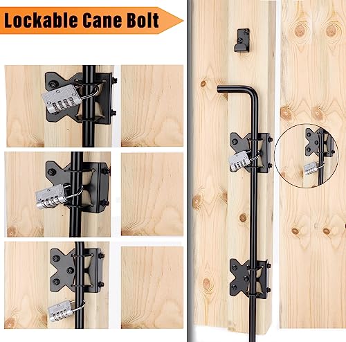 Upgrade 36" Heavy Duty Cane Bolt Gate Drop Rod-Steel Gate Ground Latch Designed for Wood Metal Vinyl Gates or Double Doors Fence - size: 36 Inch-1 Pack