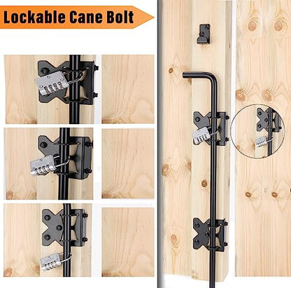 Upgrade 36" Heavy Duty Cane Bolt Gate Drop Rod-Steel Gate Ground Latch Designed for Wood Metal Vinyl Gates or Double Doors Fence-2 Pack - size: 36 Inch-2 Pack
