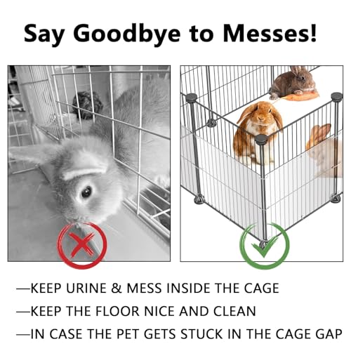 24 Pcs Pet Cage Liner Guard Protection 10 × 8'' Plastic Urine Baffles for Rabbit Cage Guinea Pig Side Lining Shield Covers Prevent Scatter for Bunny Chinchilla Hedgehog Cat Hamster Small Animals