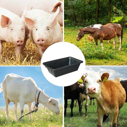 Horse Feed Bucket – Large 10L Rubber Pan Construction, Reliable Water Bowl Craft, Versatile Livestock Feeding Vessel, Strong Farm Supply Container | Poultry Cattle Deer Goat Support Tool Outdoor
