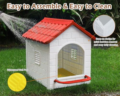 Nesting Boxes for Chicken, Plastic Single Compartment Chicken Nesting Box for Laying Eggs for Hens, Ducks and Poultry - Red - color: Red