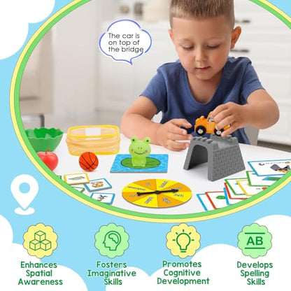 Broytain Positional Word Learning Set, Toddler Board Games, Manipulatives Match Games, Educational Games for Kids Ages 4+, STEM Learning Activities, Fine Motor Skills, Speech Therapy Toys - color: Yellow