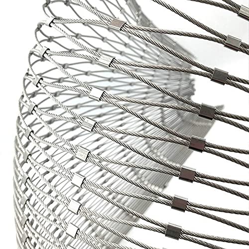 Stainless Steel Wire Rope Cable Mesh Netting, 3.3x6.6ft Balcony Protection Net, 10cm/2mm Garden Poultry Chicken Wire Netting, Durable Deer Fencing Net, Animal Fence