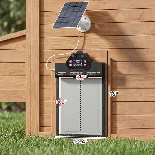 PawHut 2K HD AI Camera Automatic Chicken Coop Door, WiFi Solar Powered Auto Chicken Coop Door Opener with Timer & Light Sensor, APP Remote Control, 5200 mAh Battery, Anti-Pinch & Alarm Driver Function