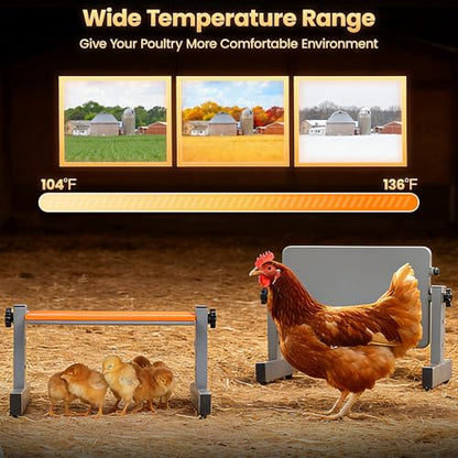 Smart Chick Brooder Heater with Digital Temp & Timer, Adjustable Height & Angle, Radiant Chicken Coop Heater for Winter, Rapid-Heating Plate for Ducklings, Quail, 35W, 13"x8" for 15 Chicks