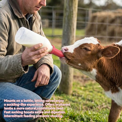 Calf Nipple Rubber, 5 PCS 10cm / 3.9in Soft Calf Feeding Bottle Nipple Farm Animal Feeding Supplies
