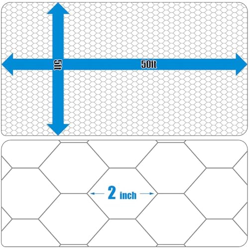 Fencer Wire 20 Gauge Galvanized Poultry Hex Netting with 2 inch Mesh (5ft. x 50ft.) - size: 5 ft. x 50 ft.