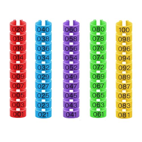 100Pcs Chicken Leg Rings - Colorful Readable Numbered Chicken Identification Leg Bands, Poultry Leg Bands Clip on Leg Rings for Ducks Chicks Chicken Guinea Pigeons Goose Gamefowl (16mm/0.6inch) - size: 16mm/0.6inch