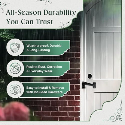 Black Iron Fence Gate Latch Lock, Colonial Style Door Hardware, 12 in, Pack of 4 - color: 12-inch Latch, size: Pack of 4