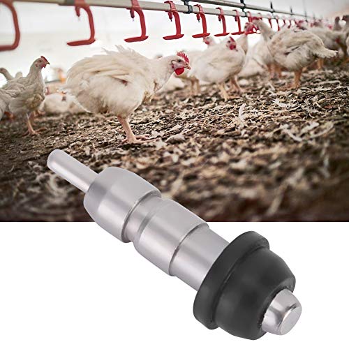 HERCHR Chicken Nipple Waterer, Chicken Water Nipples,10Pcs Stainless Steel Automatic Chicken Feeder Nipple Water Drinker Equipment Livestock Accessory