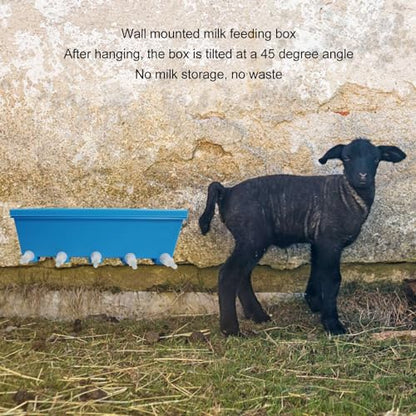 8L Animal Milk Feeder, 20.5 X 6.5 X 6.7in Farm Livestock Breeding Feeder with 5 Nipples, Livestock Feeding Tool for Sheep, Pigs, Puppies