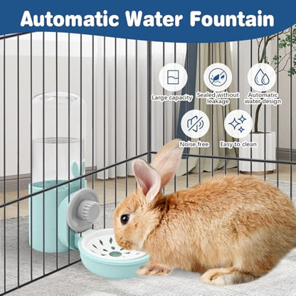 kathson Rabbit Water Dispenser for Cage 17 Oz Hanging Guinea Pig Water Bottle No Drip Gravity Automatic Bunny Water Bottle No Leak Small Animal Water Bottle for Chinchilla Ferret Hamster(Light Blue) - color: Light Blue