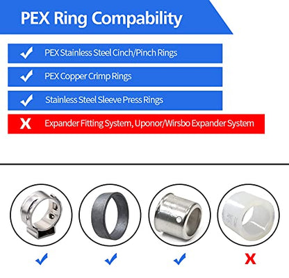 1/2" Poly PPSU Barb Crimp PEX Fitting, 50pcs PEX Elbow Fittings, No Lead - size: 1/2" Elbow, 50pcs