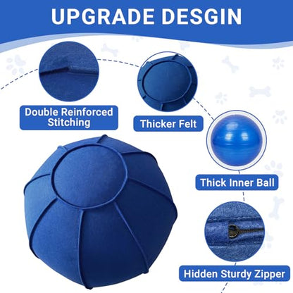 Herding Ball Toy for Dogs 3242432 Ball Set for Australian Shepherd, Interactive Dog Training Toys for Large Breeds Outdoor Play Exercise (Bright Blue,L)