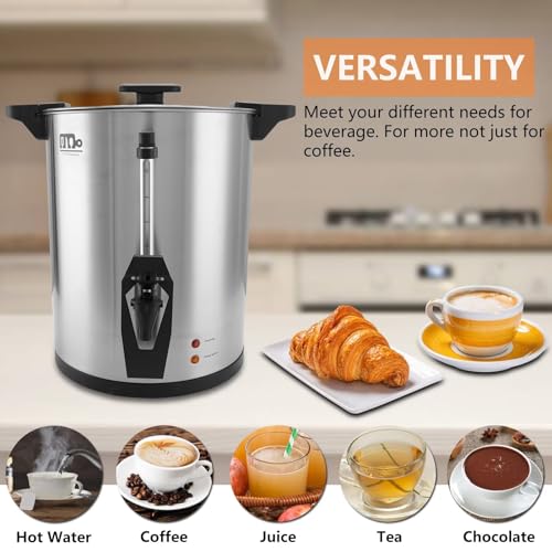 45 Cup 8L/2.11Gallon Commercial Coffee Urn, Festa Essential 950W Large Percolate Coffee Maker, Hot Beverage dispenser With Double Dripless Faucet,Quick-Brewing Hot Water Urn for Catering,Home,Events - size: 8L-45Cups