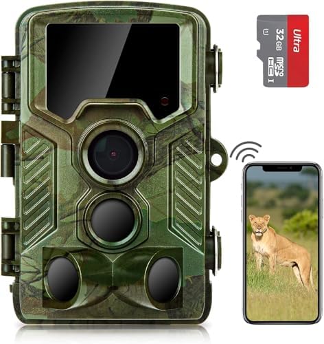 Coolifepro 4K WiFi Trail Camera, Game Camera with 125° Wide Angle, 850nm Clear Night Vision Motion Activated Waterproof, Deer Cam with 0.1s Trigger Speed, for Wildlife Monitoring & Outdoor Security