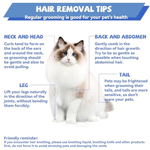 Grooming Pet Comb Rat Tail Dematting Cat and Dog Comb，Rounded Ends Design for Safe Tangle Removal, Hairstyling, Massage，Loose Hair Removal，Prevent Irritation，Fluffing Paws,Face,Tail,Remove Tear Stain - color: Purple