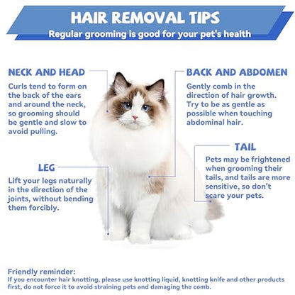 Grooming Pet Comb Rat Tail Dematting Cat and Dog Comb，Rounded Ends Design for Safe Tangle Removal, Hairstyling, Massage，Loose Hair Removal，Prevent Irritation，Fluffing Paws,Face,Tail,Remove Tear Stain - color: Purple
