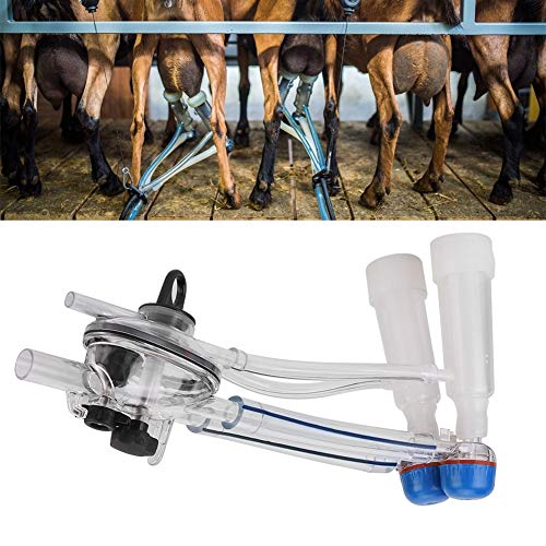 Milking Machine Kit, Plastic Sturdy Goat Sheep Milker Machine Parts Milker Claw Kit Milking Teat Cups Manual Collector Goat Hose Milking Group Liners Unit for Mobile Trolley or Milking Parlour System