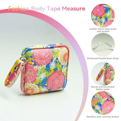 Mini Retractable Soft Tape Measure for Sewing, Cloth, Fabric, Body Measurements - color: peony