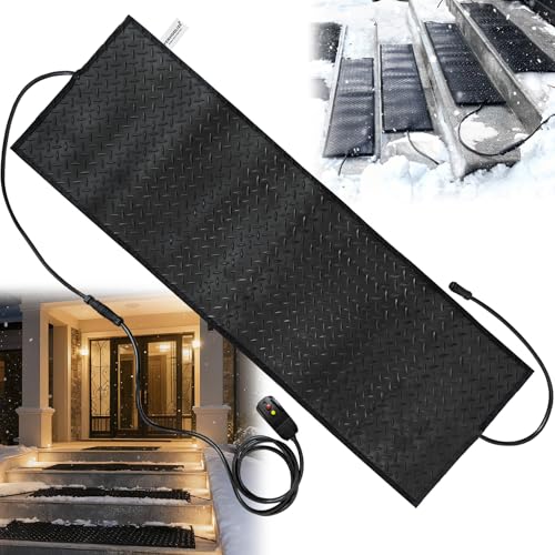 Heated Snow Melting Mats,20x60in Snow Melting Mats Outdoor,Electric Ice Melting Mats For Winter Snow Removal,Driveway Heating Mat For Snow,Heated Walkway Mats Outdoor With With 10ft Power Cord - size: 20'' x 60''