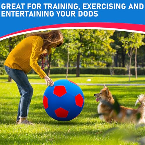 2 Set Herding Ball for Dogs, 20'' Dog Balls with Ball Cover, Giant Horse Toy for Australian Shepherd, Cattle, Border Collies, and Small/Medium Breed