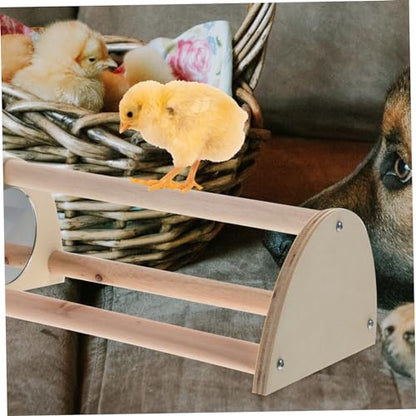 Mikikit Wooden Chick Perch Strong Chicken Roosting Bar for Brooder Adjustable Chicken Standing Stand for Hens and Chicks Easy Installation