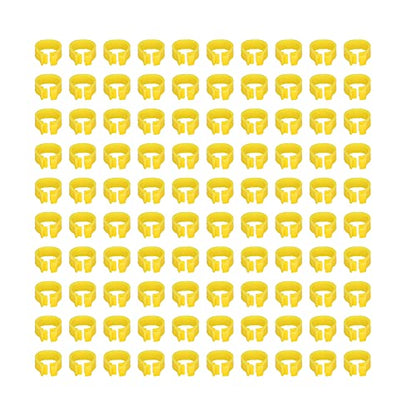 Omabeta 100PCS Reusable 8mm Pigeons Identification Leg Rings for Easy Dovecot Management and Marking, Lightweight Plastic Bands for Poultry Supplies (Yellow) - color: Yellow