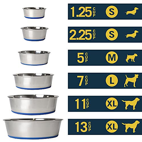 OurPet's DuraPet Premium Dishwasher Safe Stainless Steel Dog Bowl for Food or Water [Multiple Sizes for Small to Large Dogs] Extra Large (11 Cups) - size: 11 Cups