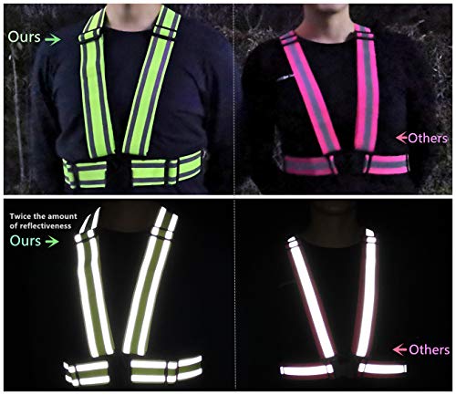 High Visibility Reflective Safety Vest | Lightweight,Adjustable & Elastic | Hi Vis Running Gear for Jogging,Walking,Cycling,Construction Workers,Motorcycle,Men,Women (1, YELLOW) | Adjustable Elastic Suspenders,Reflector Safety Vests Men Women,Hi Vis Vest