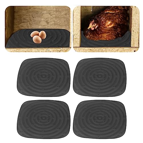 4pcs Chicken Nest Mats, Washable Chicken Nesting Pads, Nesting Pads for Chicken Coop, Reusable Nesting Pads, Chicken Nesting Box Pads for Laying Eggs, Chicken Coop Accessories(Black)