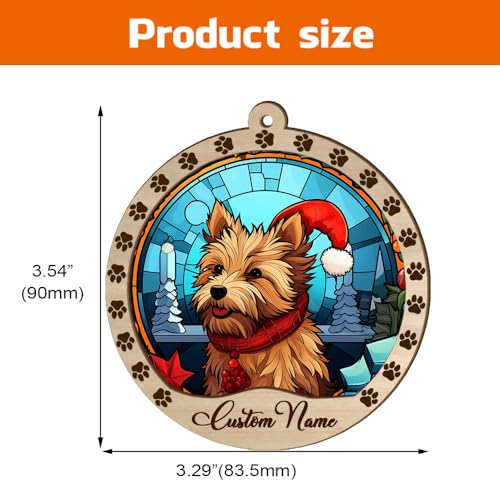 Personalized Australian Terrier Ornament, Australian Terrier Christmas Ornament, Custom Name Australian Terrier Dog Suncatcher for Christmas Tree - color: Australian Terrier
