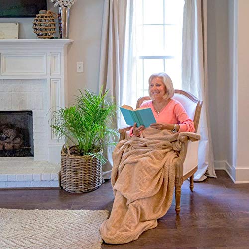 PediPocket Patented Foot Pocket Blanket – 50” x 70” with 20” Deep Foot Pocket, Plush Velvety Fleece Blanket,Everyday Luxurious Comfort, Machine Washable,Gift Idea – Cozy Cappuccino (Non-Electric) - color: Cozy Cappuccino