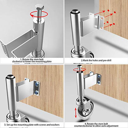 Spring Loaded Gate Casters 4” Heavy Duty Gate Caster Wheels with Hardware 330 Lbs Load Capacity - style: 4 Inch