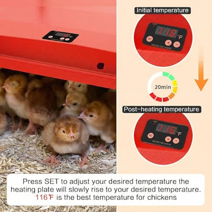 10"x10" Chick Brooder Heater Plate with Absorbent Pad - Safe Adjustable Poultry Coop Heater for 15 Chicks & Ducklings, Fire-Safe Heat Lamp Alternative for Baby Chickens - color: 10"*10"