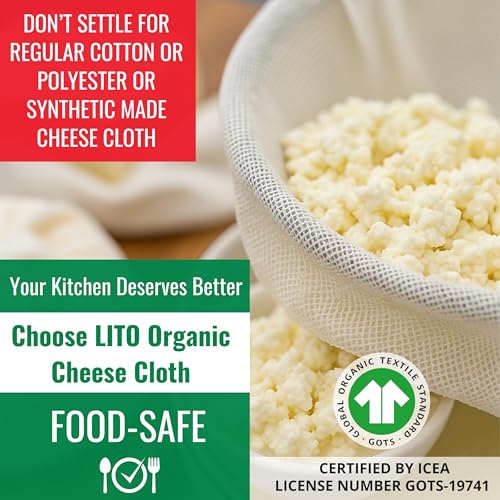 Cheesecloth for Straining, Organic Cheese Cloth, Fine Mesh Nut Milk Cloth, Unbleached Cotton Cheese Cloth Grade 50 for Yogurt, Cheese Making, Bread Baking, Juicing, Cooking, (36 x 36 Inch) - 1 Pack - size: Cheese Cloth Grade 50 (1 Pack)