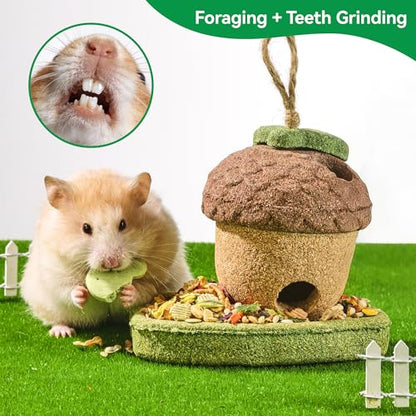 2 Pack Guinea Pig Chew Toys, Prevent Teeth Overgrowth, Rabbit Chew Toys, Natural Treats for Rabbit/Hamster Toys, Natural Timothy Grass & Vegetables, Small Animal Toys for Habitat Decoration