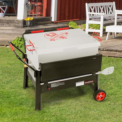 Creole Feast CFB2001 150 QT Crawfish Boiler, Outdoor Double Sack Propane Gas Crawfish Cooker with Foldable Cylinder Mounting Bracket and Stirring Paddle for Seafood & Crawfish Season, Black - size: 150 quart