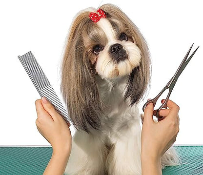 Dog Combs for Grooming, Metal Cat Comb for Removing Tangles and Knots, Professional Grooming Tool for Long Haired Dog, Cat and other pets