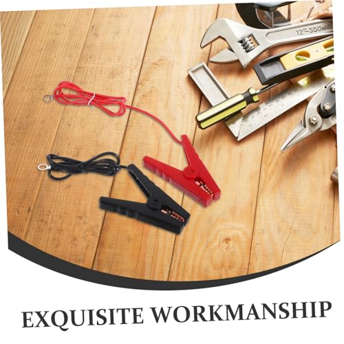 2pcs Electric Fence Jump Cable with Alligator Clips Durable Copper and Wire for Solar Powered Electric Fence Systems and Testing Black and Red Clips Included