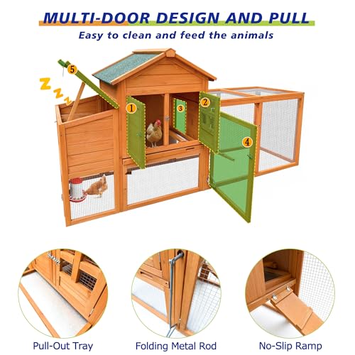 Chicken Coop for 2-4 Chickens Wooden Hen House Poultry Pet Hutch
