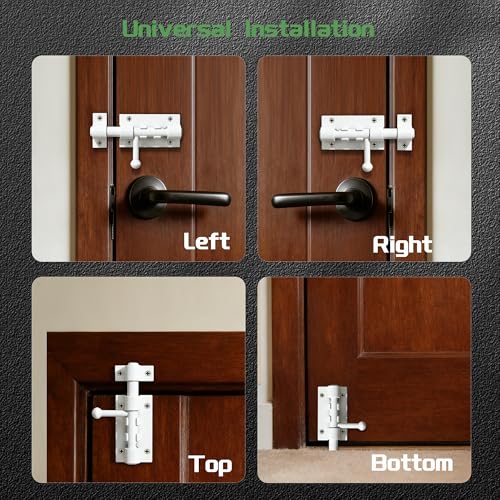 Alise 4 Inch Slide Lock SUS304 Stainless Steel Gate Latch, Slide Bolt Latch,Thickened Heavy Door Latch Lock, Black Barrel Bolt Latch, Security Slide Latch Lock MCX7004-W - color: White, size: 4 Inch (Regular)